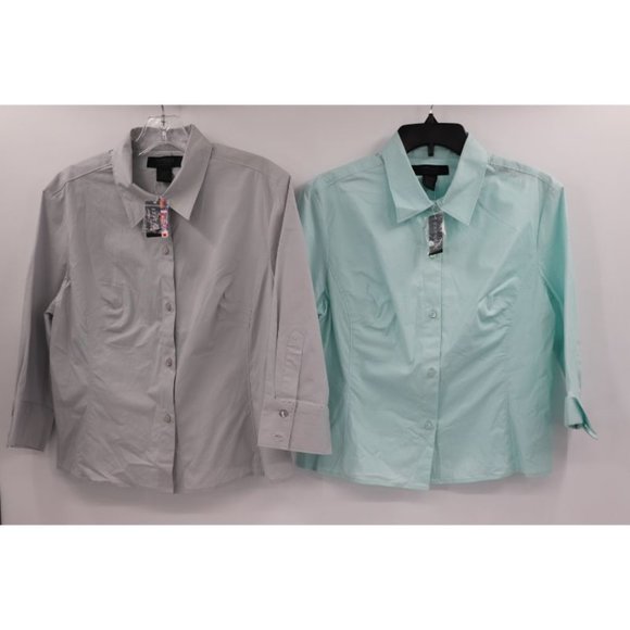 Express Tops - NWT lot of 2 express women's 13/14 button up collared shirt cotton blend career